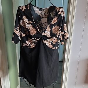 BloomChic Black and Brown Floral Blouse